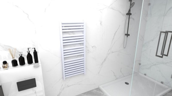 Calorifer de baie Portprosop Duo White 120x50cm, Culoare Alb - Img 2