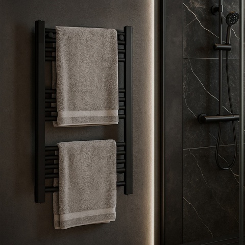 Calorifer vertical CORSO-BL-3 pentru baie 80x50, negru - Img 4