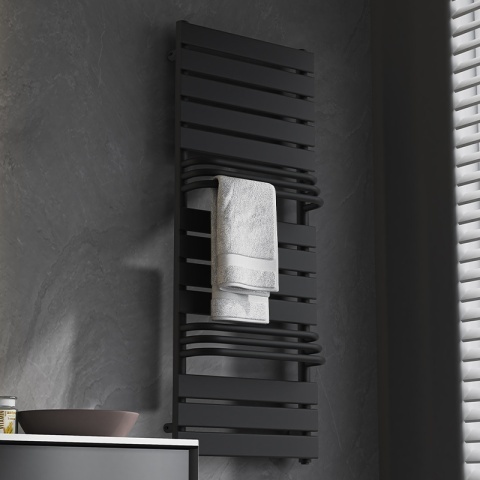 Calorifer vertical Fuego-Blu pentru baie 128x50, negru - Img 9
