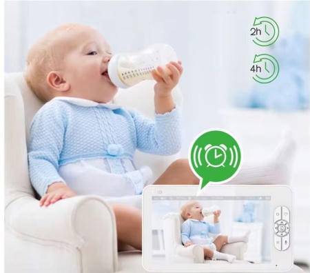 Camere de supraveghere Baby Monitor NeoSimply® Audio-Video wireless, LikeSmart BabyStar, ecran HD XXL 7″ Inch LCD, VOX, Mod Nocturn, Baterie 4000mAh, Monitorizare Temperatura, Alarma, Cantece de Leagan - Img 5