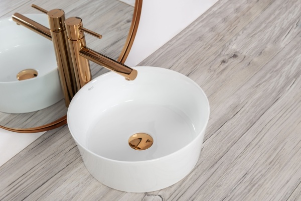 Chiuveta de blat REA Ida, 36x36 X 14 Cm, Montaj Pe Blat, Design Deosebit, Ceramica Sanitara, Alb - Img 5