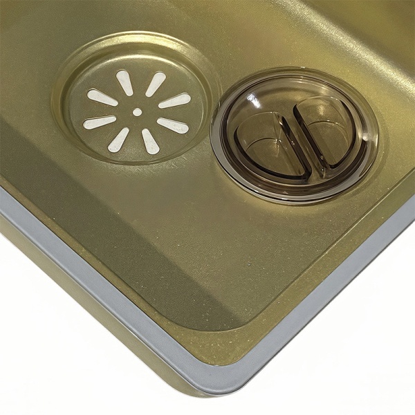 Chiuveta de bucatarie ARGOS multifunctionala, Dimensiune 75X46cm, Culoare Gold Steel, Termostat cu Display LCD - Img 8