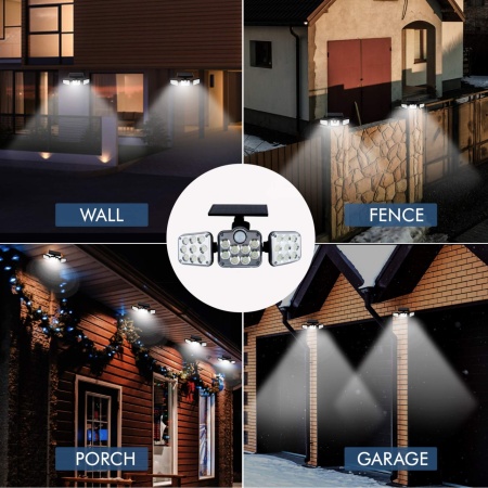 Lampa Solara de Exterior SeveShop 600lm, 3 Moduri de Iluminare, Senzor de Miscare, IP65, Rezistenta la Apa, Acumulator Li-Polymer 2400mAh, Iluminare pentru Curte, Gradina si Terasa, Autonomie 10h, Design Compact, Alb - Img 8