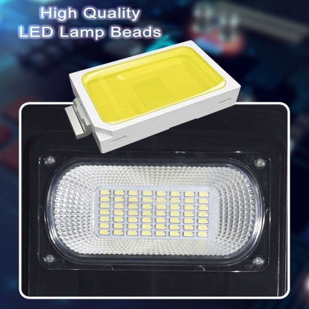 Lampa Solara de Exterior SeveShop cu Telecomanda, Senzor de Miscare, IP65, Rezistenta la Apa, 9000lm, Acumulator Lithium de 15000mAh, Panou Solar Monocristalin 6V/13W, Iluminare Stradala Puternica, 60W, Ideala pentru Parcuri, Strazi si Gradini, Alb - Img 5