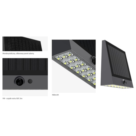 Lampa Solara LED Portabila de Exterior, Neosimply Camping, 1000 lumeni, Unghi 120grade, 4 Moduri de utilizare, cu senzor de miscare si de luminozitate, Black - Img 3