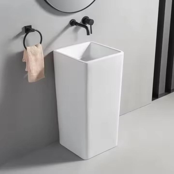 Lavoar FONTANA Montaj freestanding culoare alb - Img 2