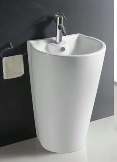 Lavoar Independent PRO MELANIA, Dimensiuni 53 X 48 X 82 Cm, Forma Ovala, Material Ceramica Sanitara, Alb - Img 2