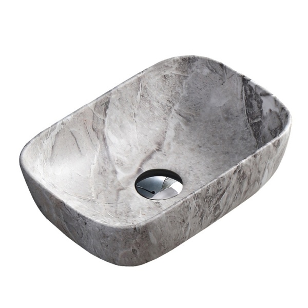 Lavoar pe Blat, Milo, Marmura Ceramica Gri, Dreptunghiular 37 x 25 x 11,5 cm - Img 5