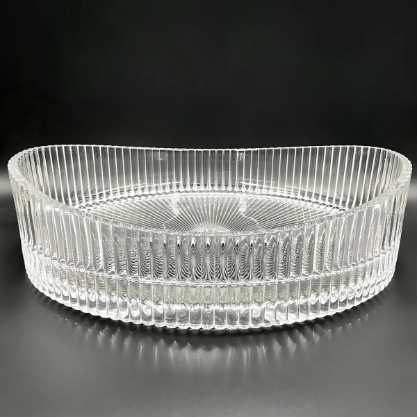 Lavoar pe blat oval din sticla Rea Harper transparent - Img 3