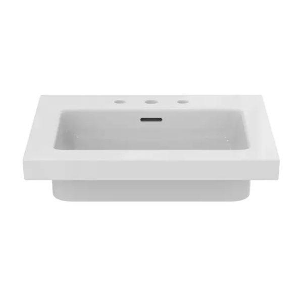 Lavoar pe mobilier Ideal Standard Atelier Extra alb lucios cu 3 orificii baterie 61 cm - Img 2