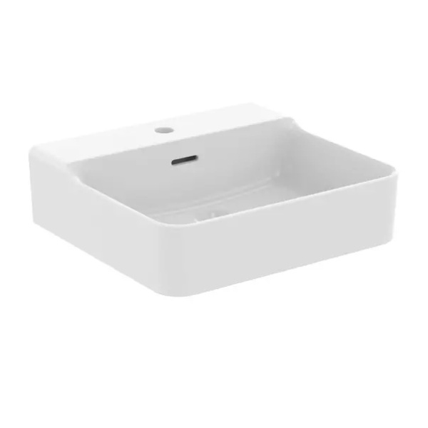 Lavoar suspendat Ideal Standard Atelier Conca 50 cm alb mat cu orificiu baterie si preaplin - Img 11