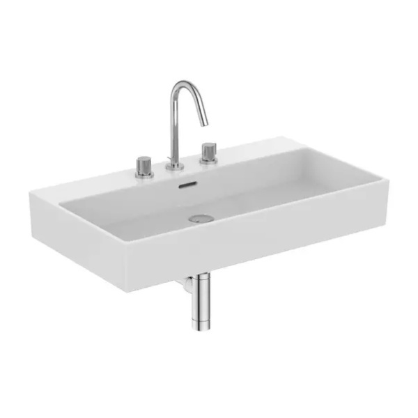 Lavoar suspendat Ideal Standard Atelier Extra alb lucios cu 3 orificii baterie si preaplin 80 cm - Img 5