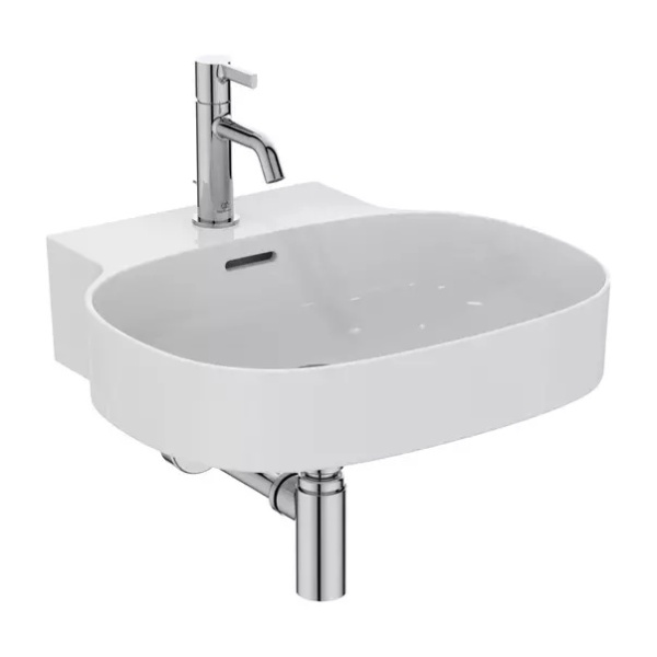 Lavoar suspendat Ideal Standard Atelier Linda-X 50 cm alb lucios cu orificiu baterie si preaplin - Img 5
