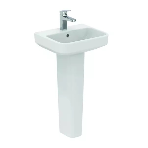 Lavoar suspendat Ideal Standard i.life B alb lucios 45 cm cu orificiu baterie si preaplin - Img 6