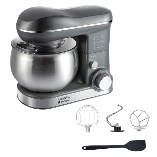 Mixer cu bol AIRNOVA® VitaBlend BLD-10, 1200W, Bol inox 5L, 3 Accesorii, 6 Viteze, Negru/Inox - Img 2