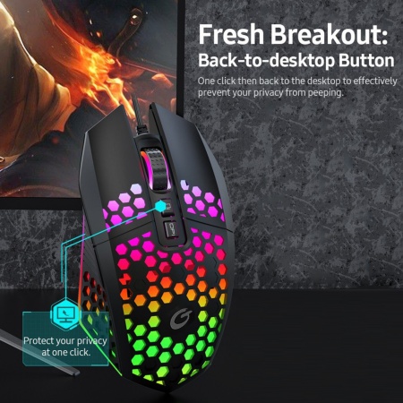 Mouse Profesional pentru Gaming &amp; Office ODISSEY LIFE®, 8000 DPI 6 trepte, Iluminare RGB, 7 Butoane, Programabil, Black - Img 3