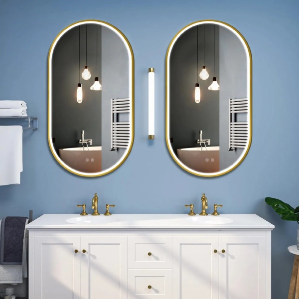 Oglind?? LED OVL 50x100cm, Brush Gold - Img 8