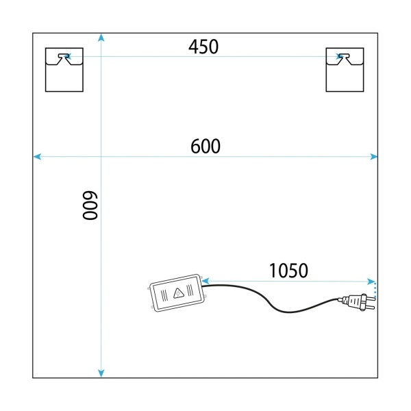 Oglinda baie dreptunghiulara cu LED 60x60 YH-BL-12 - Img 4