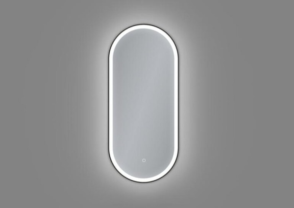 Oglinda LED cu Dezaburire, Dimensiune 40x90cm, Rama din Aluminiu, Culoare Negru - Img 4