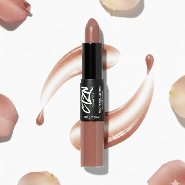 Ruj si creion de buze CTZN, Nudiversal Lip Duo, rezistent la apa, cu unt de mango salbatic, Maldives - Img 3