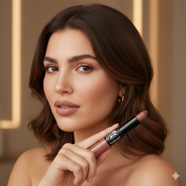 Ruj si creion de buze CTZN, Nudiversal Lip Duo, rezistent la apa, cu unt de mango salbatic, Istanbul - Img 3