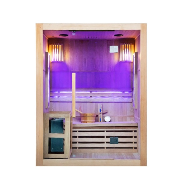 Sauna finlandeza cu temperatura inalta si soba Harvia 4.5kW pentru 3-4 persoane Kemi 150 x 120 cm - Img 4