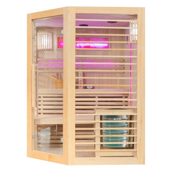 Sauna finlandeza cu temperatura inalta si soba Harvia 6kW pentru 3 persoane EL3CS 150 x 150 cm - Img 4