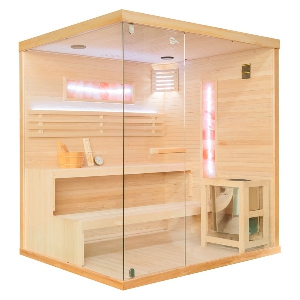 Sauna finlandeza cu temperatura inalta si soba Harvia 8kW pentru 4 persoane EP4S stanga 180 x 160 cm - Img 6