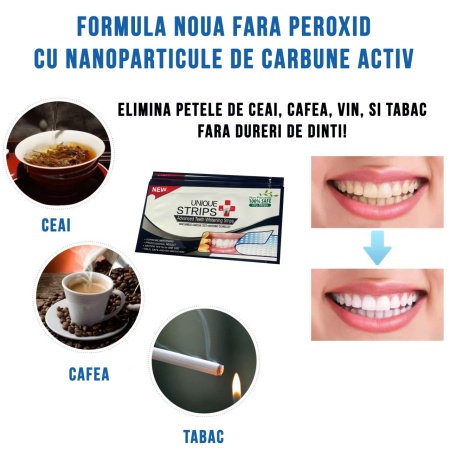Set Benzi pentru albirea dintilor cu carbune activat, Fara peroxid, NeoSimply, 14 plicuri, 65 g - Img 4