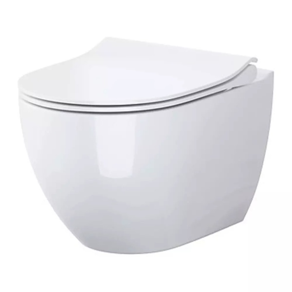 Set vas WC suspendat PRO CERSANIT ZEN 246 cu capac slim, softclose, alb - Img 3