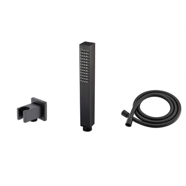 Sistem de dus PRO QUADRO Black, montaj incastrat in perete, ploaie de dus, 2 functii, finisaj negru mat - Img 7