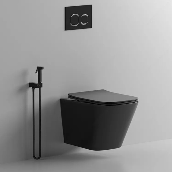 Vas WC PRO IMPERIA Rimless, Suspendat, Ceramica, 51 x 34.4 x 34 cm, Negru Mat - Img 3