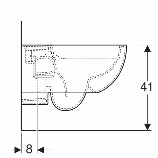 Vas wc suspendat Geberit Selnova Rimfree fara capac alb cu forma partial inchisa - Img 5