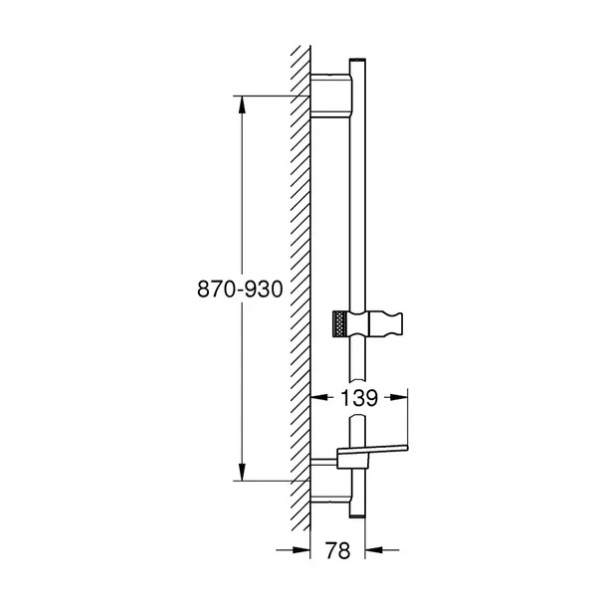 Bara de dus Grohe Rainshower SmartActive 90 cm crom periat Supersteel - Img 3