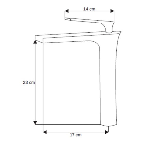 Baterie Lavoar Inalta PRO TAPER ZEVA, Montaj Pe Blat, Capat Fix, Inaltime 23 Cm, Finisaj Alb - Img 3