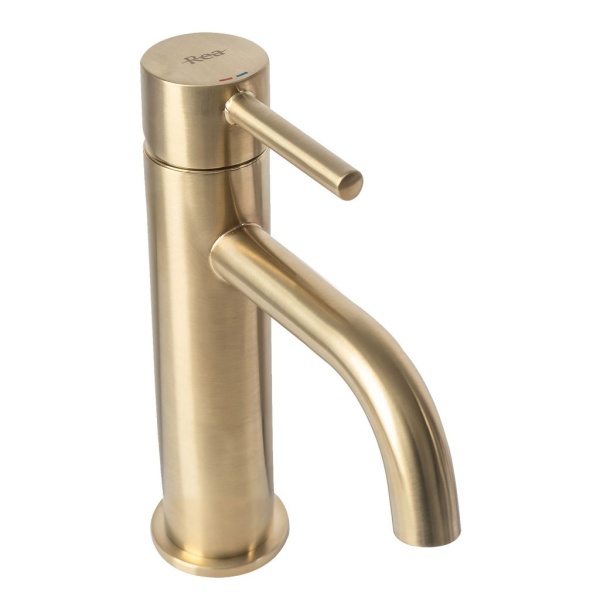 Baterie lavoar REA Lungo Gold, Inaltime 16.5 cm, finisaj Auriu periat - Img 4