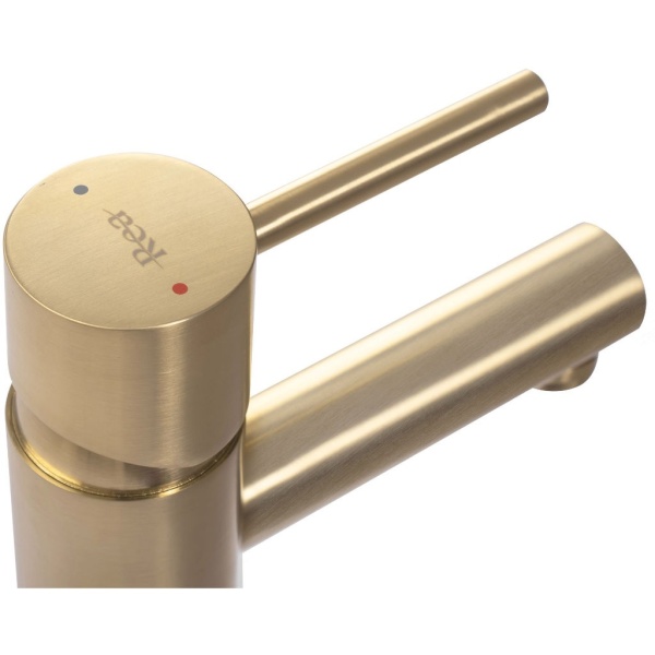 Baterie lavoar REA TESS Low Gold, Inaltime 18cm, finisaj Auriu periat - Img 4