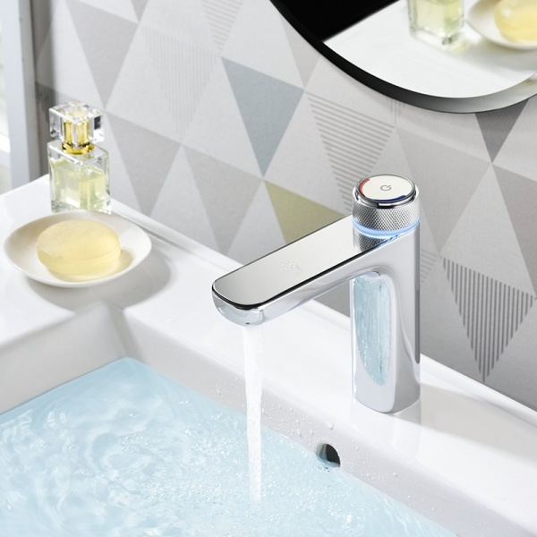 Baterie pentru lavoar FAPTER, Cu Display LCD, Culoare Crom - Img 3