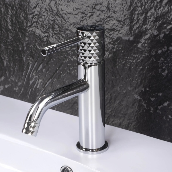 Baterie pentru lavoar Lungo Diamond, Culoare Crom - Img 3