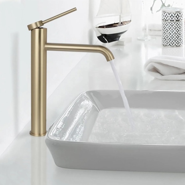 Baterie pentru lavoar REA Clif, Design Elegant, Culoare Gold Brush - Img 2