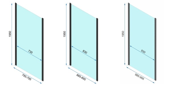 Cabina de dus 70x80x80 cm, Rapid Swing, echipata cu 2 pereti si usa batanta, finisaj Negru - Img 6
