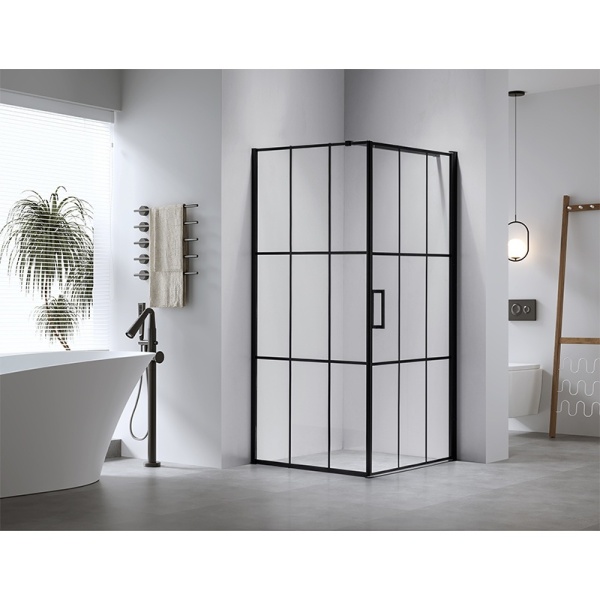 Cabina de dus BS13A Patrata 80x80cm, Culoare Negru + Cadita de dus ST02A ,Culoare Negru - Img 4