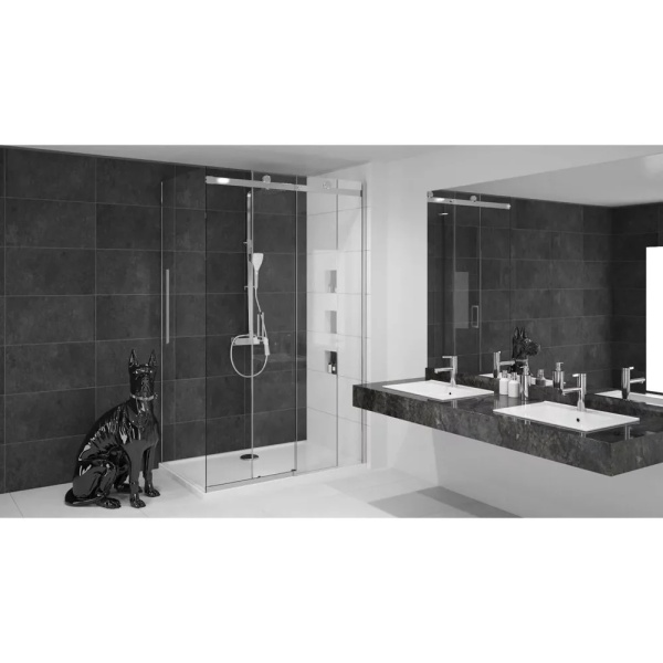 Cabina de dus cu usa glisanta Rea Nixon 120X100 crom dreapta - Img 2