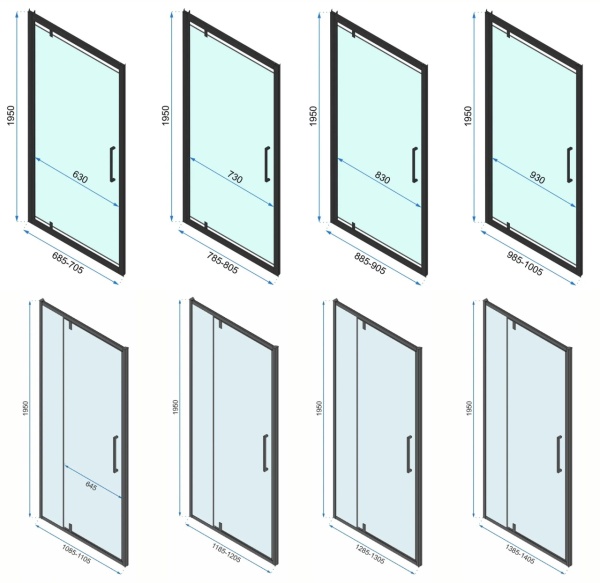 Cabina de dus cu usa pivotanta Rea Rapid Swing 120x80, Negru - Img 2