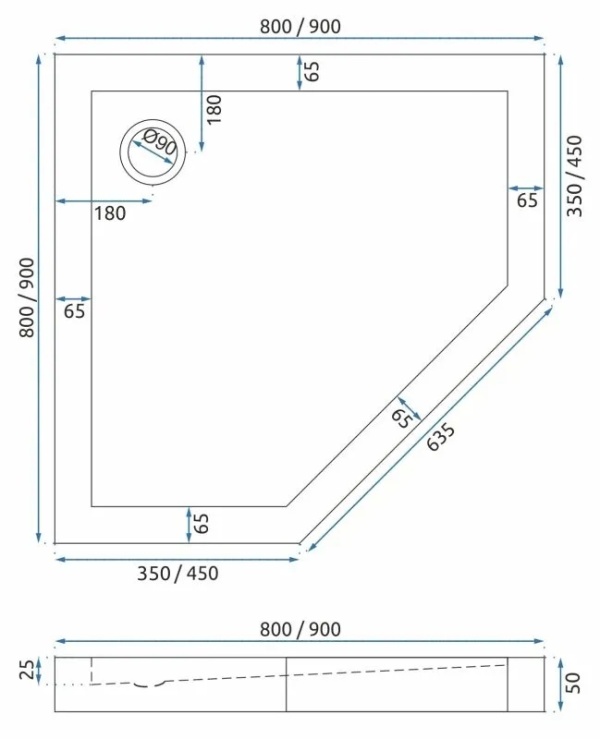 Cabina de dus DIAMOND 90x90 cm, Culoare Brush Gold - Img 3