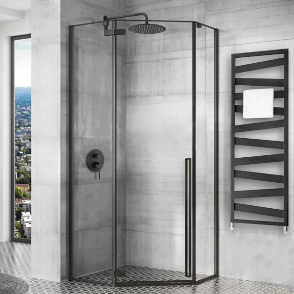 Cabina de dus DIAMOND BLACK MAT 80x80 cm - Img 3
