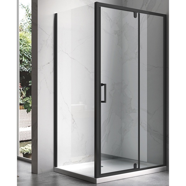 Cabina de dus Dreptunghiulara KZ07D, Design Modern 120x100cm, Culoare Negru - Img 2