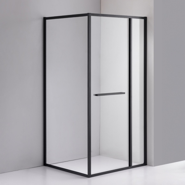 Cabina de dus KIRA Dreptunghiulara 110x90cm, Design Modern, Culoare Negru - Img 4