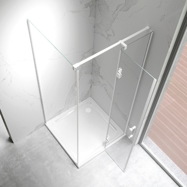 Cabina de dus KZ01C Patrata , Design Modern 90x90cm, Culoare Alb - Img 4