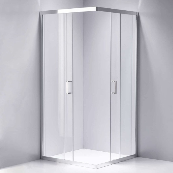 Cabina de dus KZ102B Patrata 90x90cm, Design Modern Crom + Cada de dus Riko, Culoare Negru - Img 4